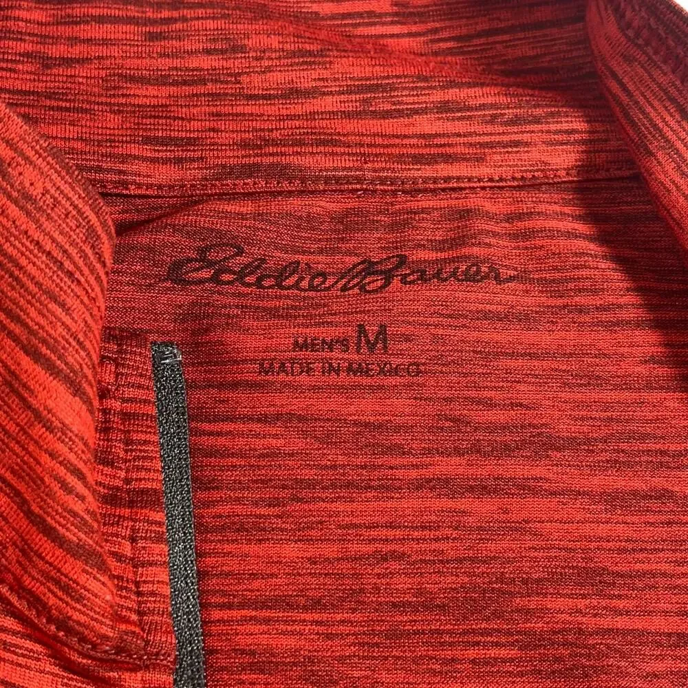 Eddie Bauer Mens Quarter Zip Pullover Red Heather Size M Active - Picture 3 of 6